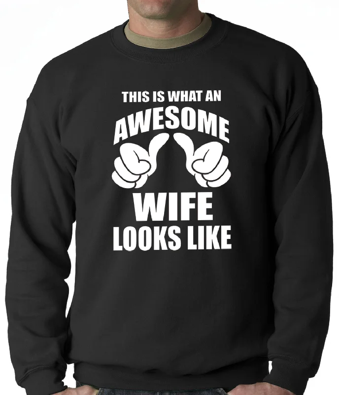 women's casual blouse -This is What An Awesome Wife Looks Like Adult Crewneck