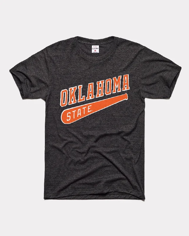 women's sleeveless pleated blouse -Oklahoma State Baseball Black T-Shirt