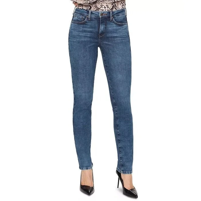 ripped mom fit jeans for ladies -NYDJ Women's Sheri Slim Jeans Blue Navy Size 8