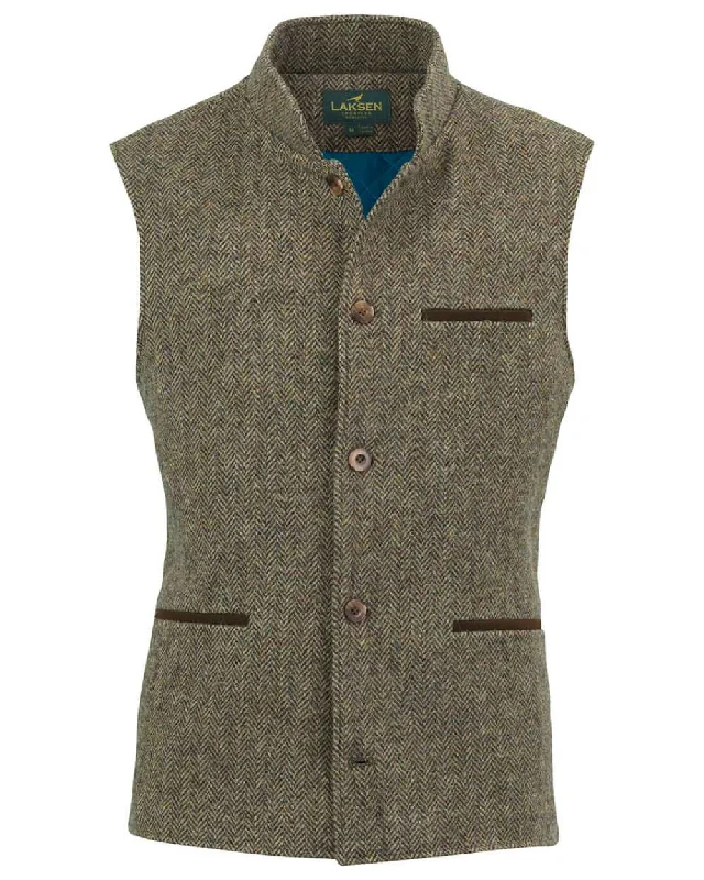 luxury faux fur coat for women -Laksen Lewis Fife Tweed Vest