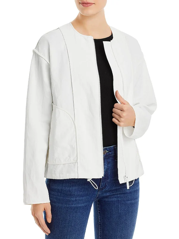 winter parka for women -Womens Lightweight Inside Out Seamed Bomber Jacket