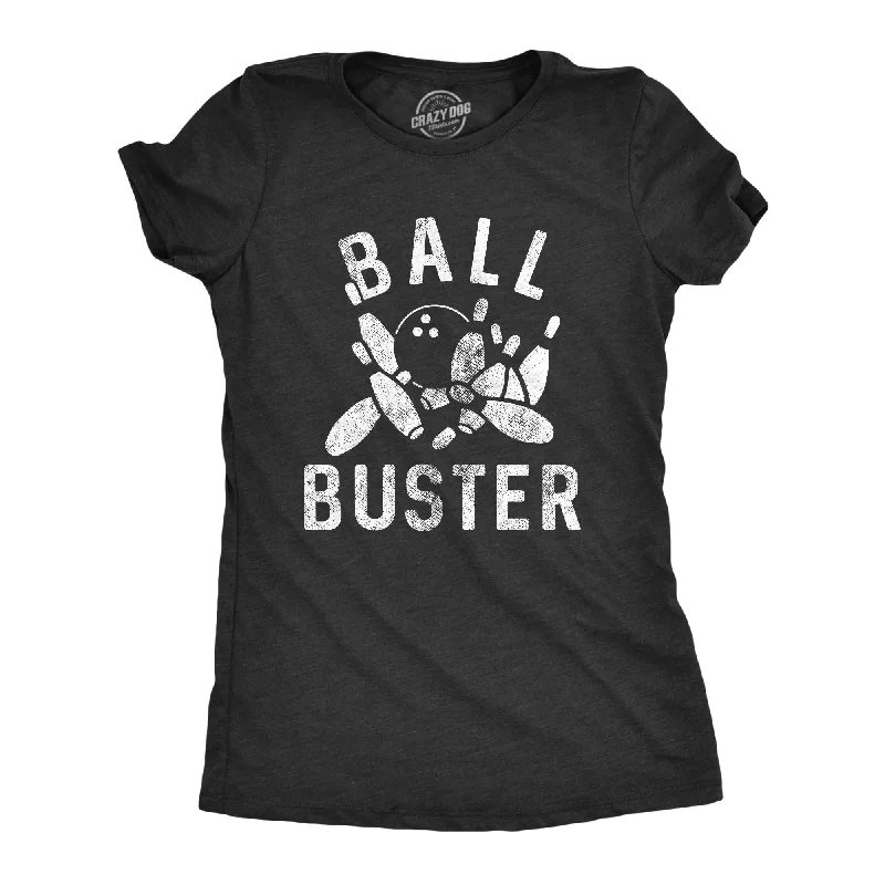 ladies' henley button t-shirt -Ball Buster Bowling Women's T Shirt