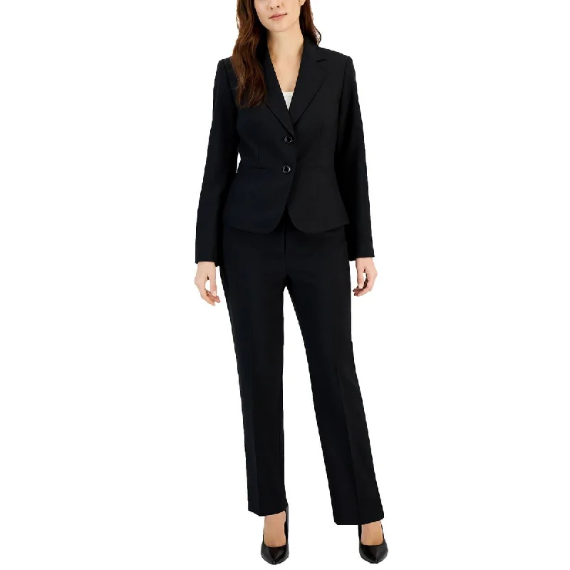 casual oversized shacket for women -Le Suit Womens Petites Woven Solid Two-Button Blazer