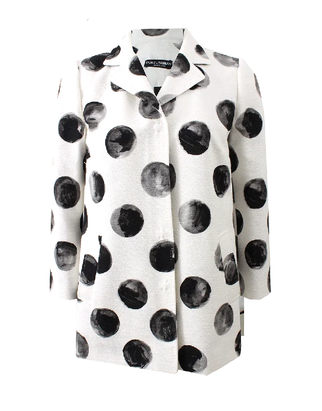 women's thermal long coat -Polka Dot Jacket