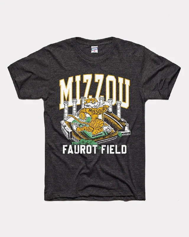 classic polo collar blouse for women -Missouri Tigers Faurot Field Black T-Shirt