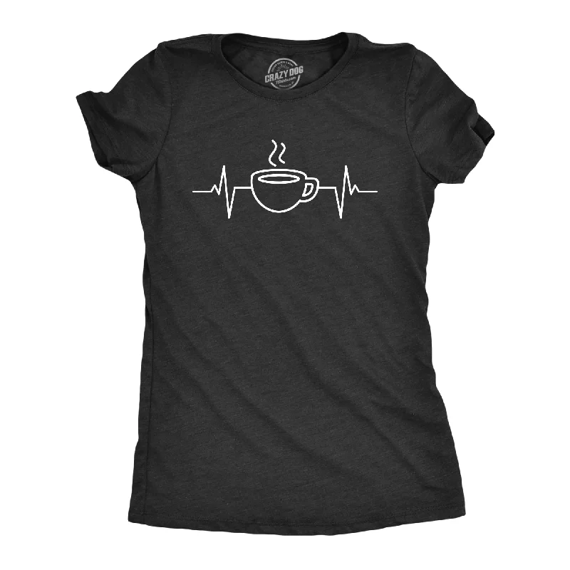 stylish halter neck top for ladies -Coffee Heart Beat Women's T Shirt