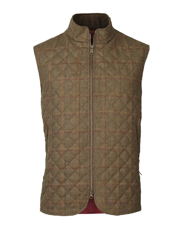 casual linen jacket for women -Laksen Woolston Tweed Quilted Vest