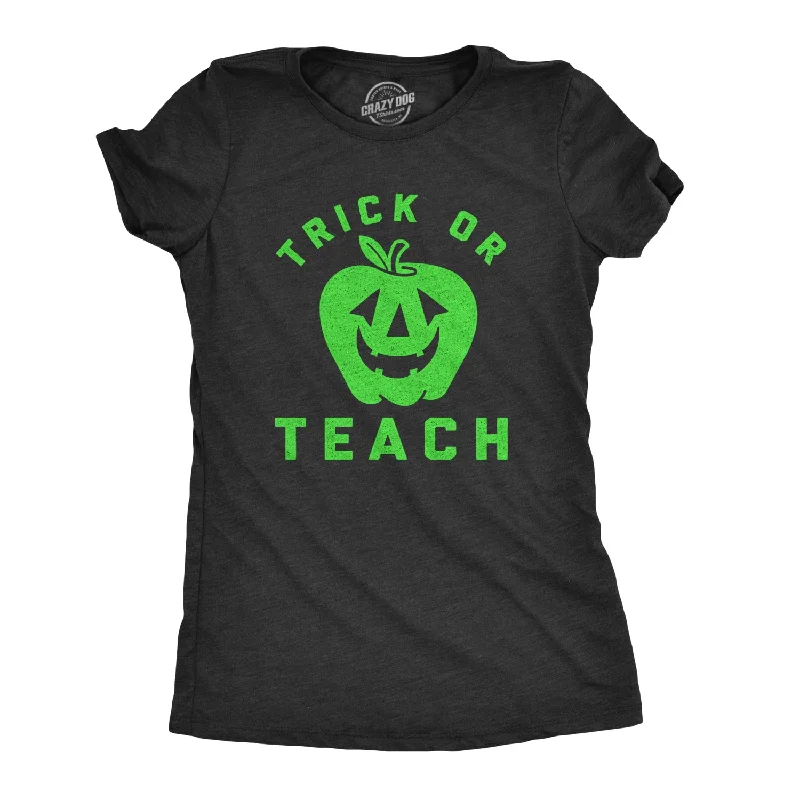 trendy tie-front crop top for ladies -Trick Or Teach Women's T Shirt