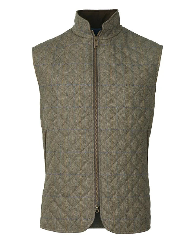 lightweight quilted jacket for women -Laksen Laird Tweed Quilted Vest