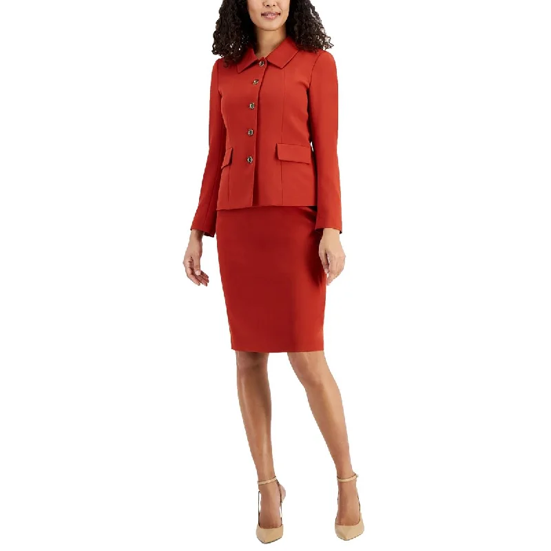 women's asymmetrical zip jacket -Le Suit Womens Woven Long Sleeves Double-Breasted Blazer