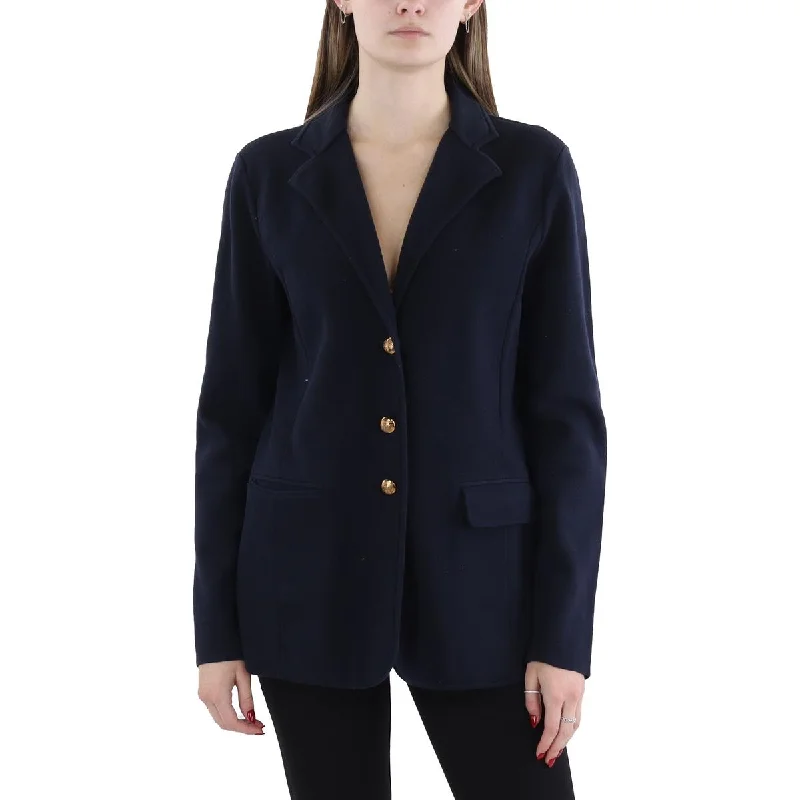 cropped wool blazer for women -Lauren Ralph Lauren Womens Cotton Blend Office Suit Jacket