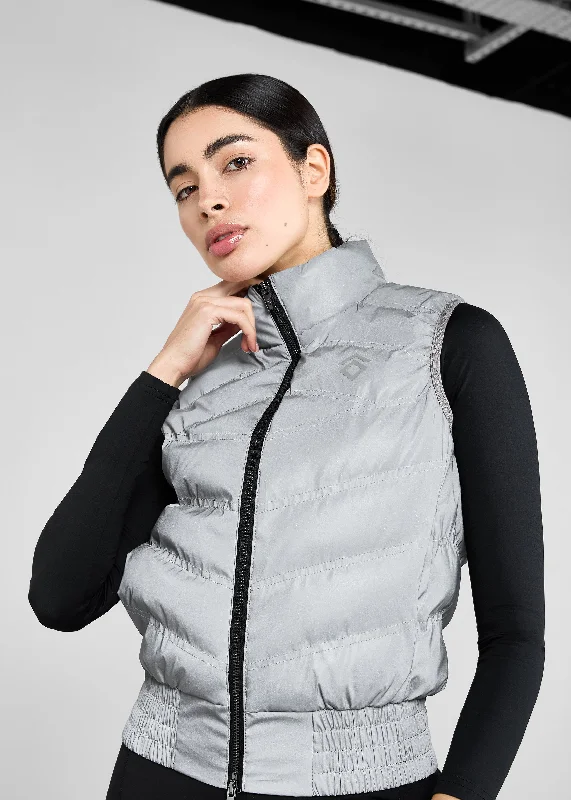 sporty track jacket for women -Reflective Lightweight Gilet