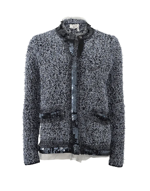 stylish longline coat for women -Tinsel Tweed Jacket