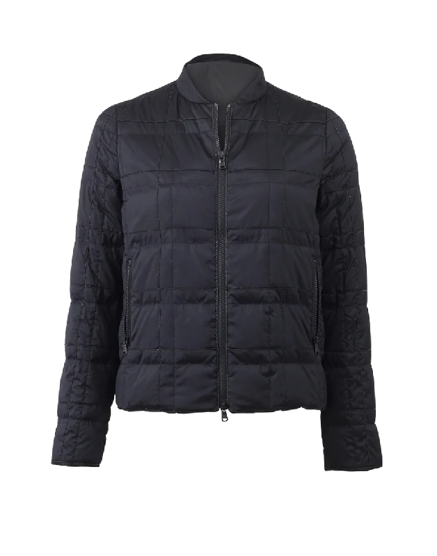 sustainable eco-friendly coat for women -Windowpane Puffer Jacket