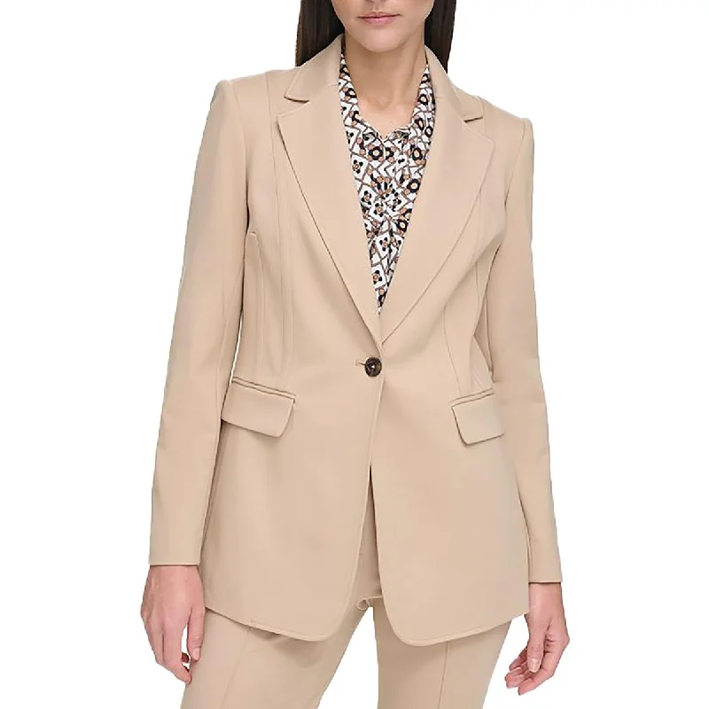 cropped wool blazer for women -Tommy Hilfiger Womens Notch Collar Suit Separate One-Button Blazer