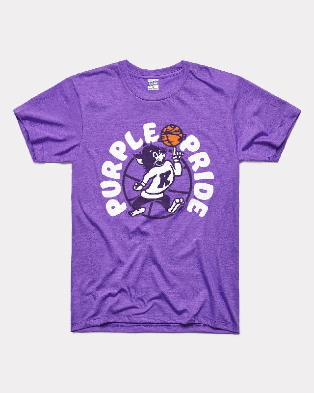 ladies' pastel-colored top -Purple Pride KSU Basketball Spin Purple T-Shirt