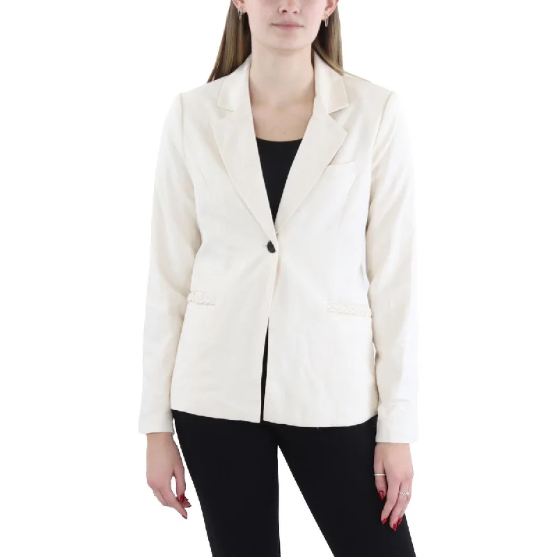 warm alpaca wool coat for ladies -T Tahari Womens Braided Trm Workwear One-Button Blazer