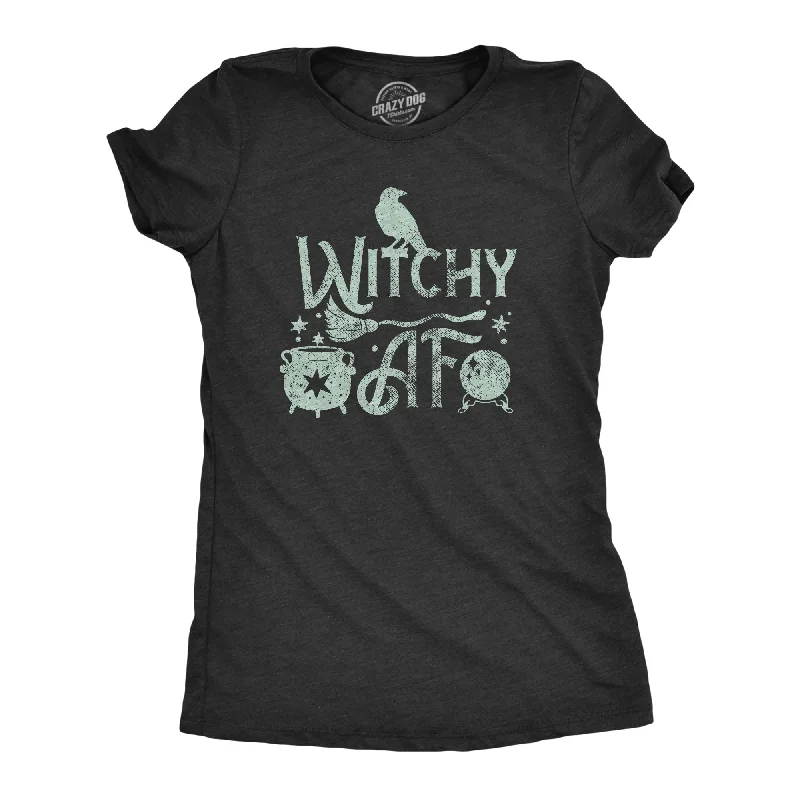 soft waffle-knit top for ladies -Witchy AF Women's T Shirt