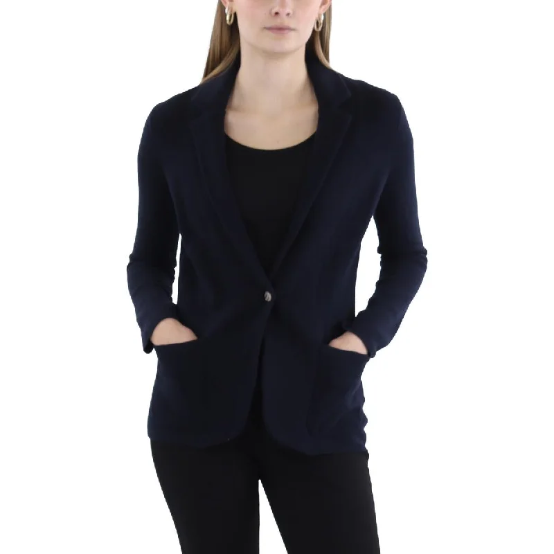 double-layered long coat for women -Vineyard Vines Womens Wool Blend Casual One-Button Blazer