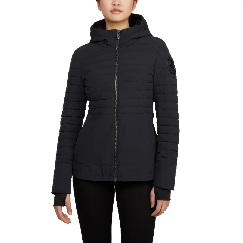 lightweight packable jacket for women -Pajar Women’s London Packable Mixed-Quilt Rain Jacket