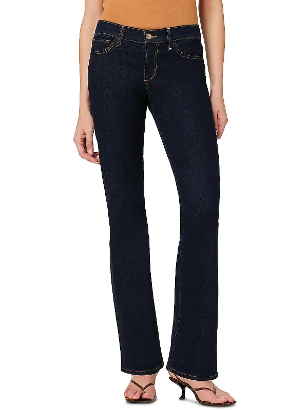 ladies' dark wash denim jeans -Womens Low Rise Dark Wash Bootcut Jeans