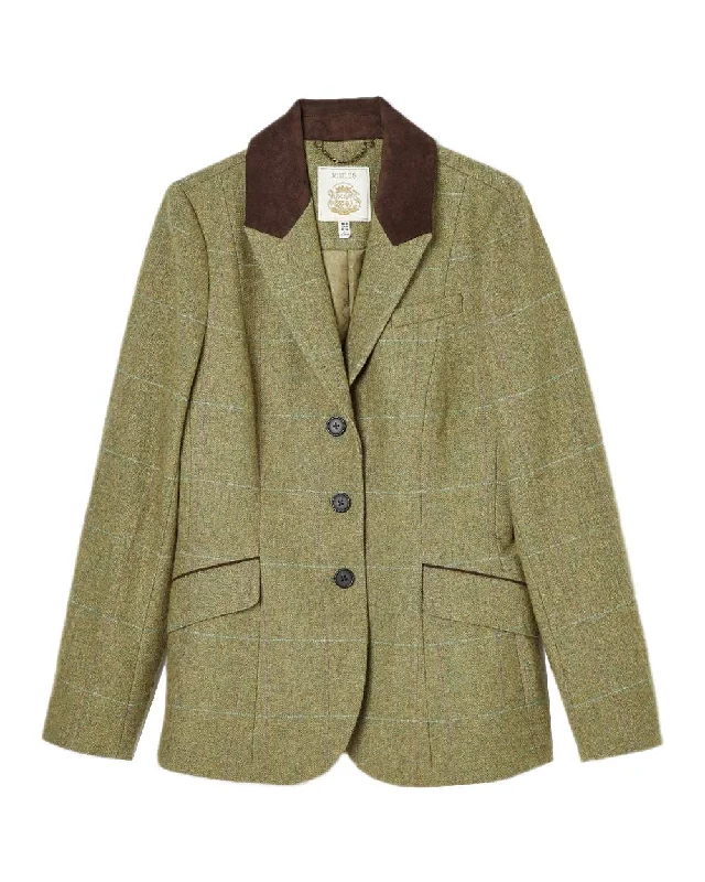 ladies' quilted coat -Joules Womens Fayfair Tweed Hacking Jacket