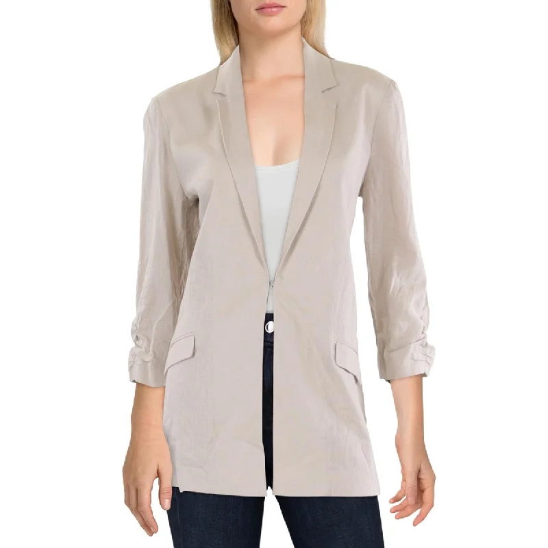 stylish longline coat for women -Morgan Taylor Womens Linen Suit Separate One-Button Blazer