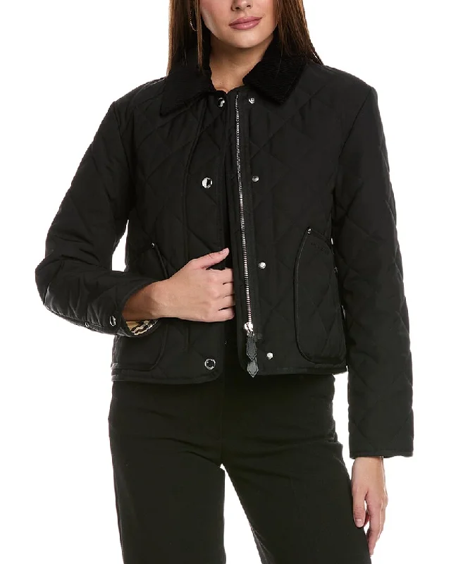 casual linen jacket for women -Burberry Cropped Barn Jacket