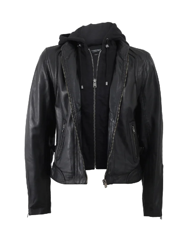 women's winter coat -Two In One Leather Jacket