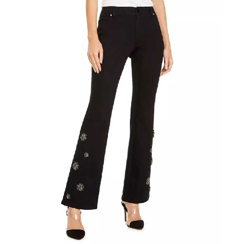 women's black high-waisted jeans -INC International Concepts Women's Embellished Bootcut Jeans Black Size 2