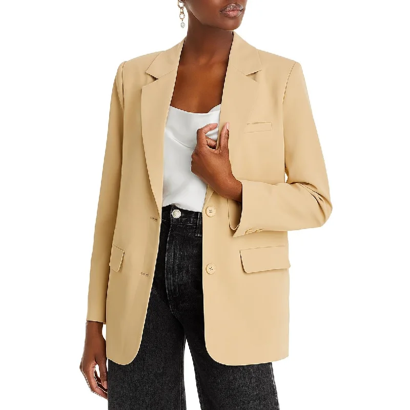 sporty track jacket for women -Endless Rose Womens Buttery Twill Lined Two-Button Blazer