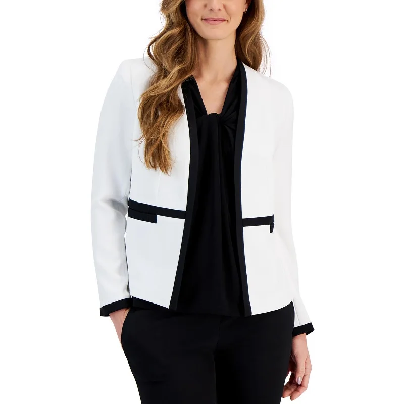 elegant long coat for women -Anne Klein Womens Lining Professional Open-Front Blazer