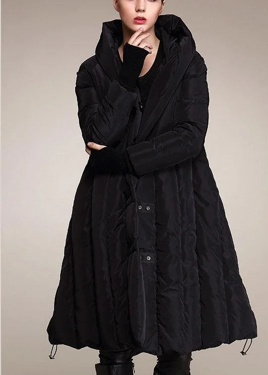 versatile casual coat for women -Elegant Mulberry Button drawstring Thick Winter Duck Down Down Coat