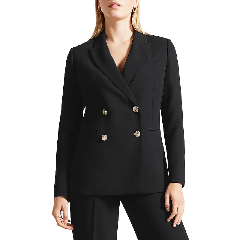 women's long trench coat -Ted Baker Womens Shoulder Pads Office Wear Double-Breasted Blazer