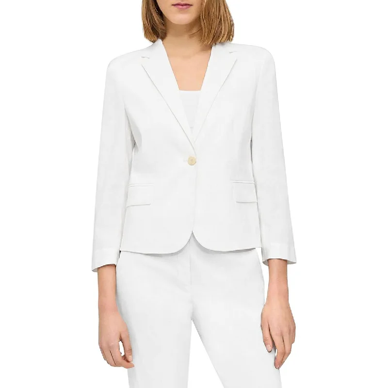 women's slim fit blazer -Theory Womens Pocket Office Wear One-Button Blazer