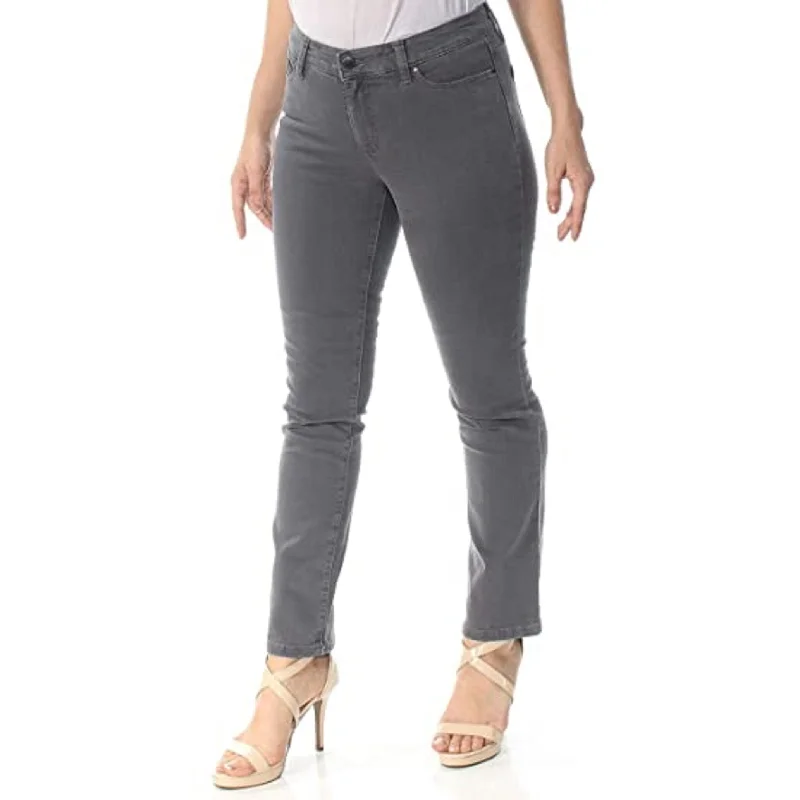 loose baggy high-rise jeans for ladies -Charter Club Women's Petite Lexington Straight-Leg Jeans Gray Size 6