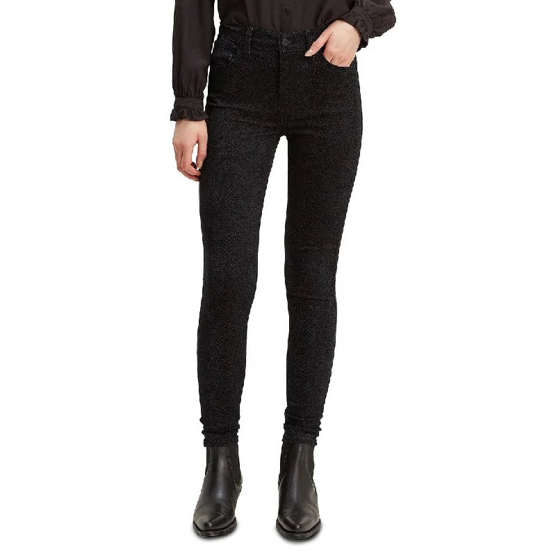 women's high-waisted jeans -Levi's Women's 720 Python-Print Super Skinny Jeans Black Size 34X30