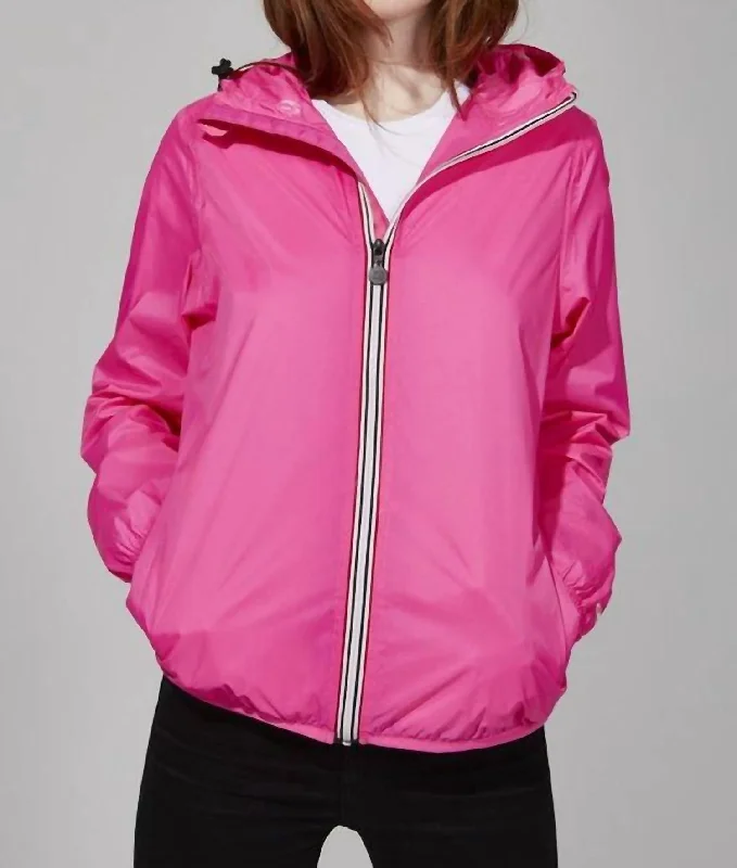 sophisticated evening coat for women -Rain Jacket In Neon Pink