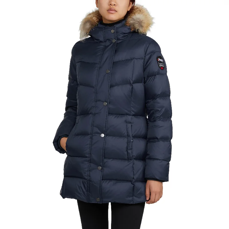 cozy teddy coat for ladies -Pajar Women’s Roxy Quilted Puffer with Fixed Hood and Detachable Fur Trim