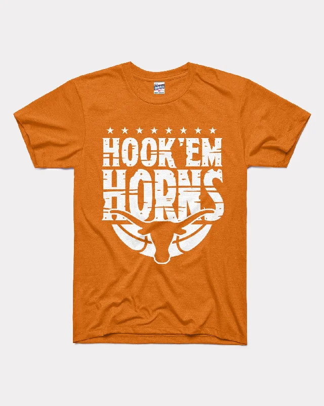 trendy crop top for women -Texas Hook 'Em Horns Burnt Orange T-Shirt