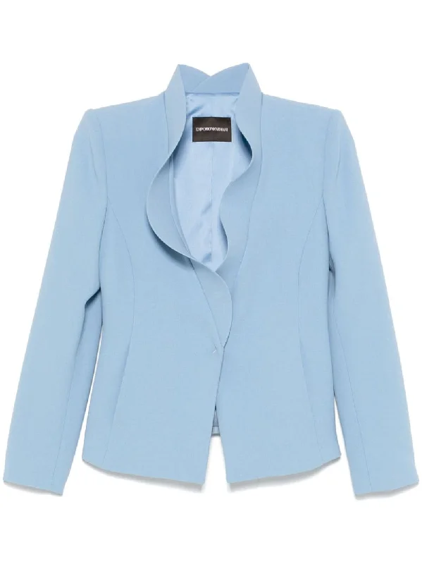 women's oversized corduroy jacket -Emporio Armani Women's Jackets Clear blue