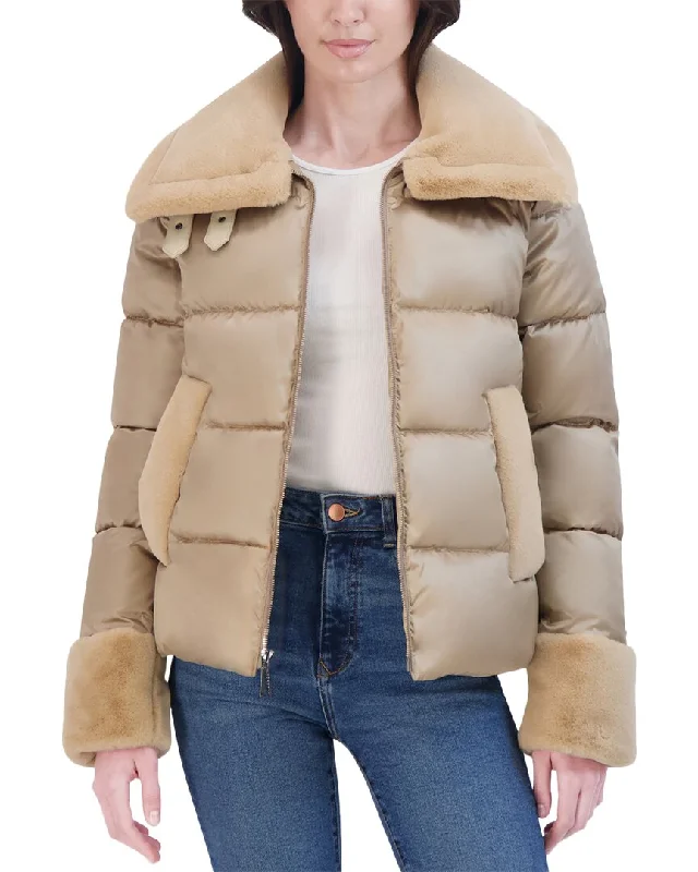 warm shearling coat for women -Laundry by Shelli Segal Jacket