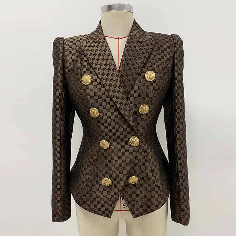 women's reversible coat -Women's Blazer Mini monogram jacket