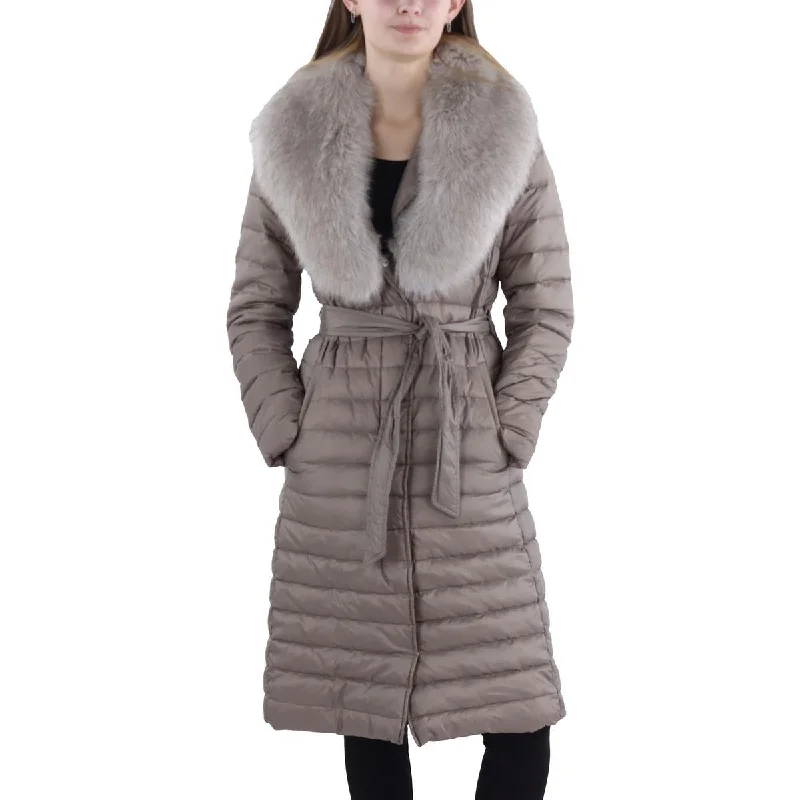 classic camel coat for ladies -Womens Quilted Cold Weather Puffer Jacket