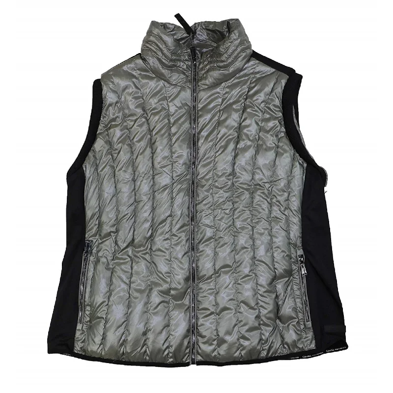 military-style coat for women -Calvin Klein Performance Women's Plus Size Quilted Vest Grey Size Extra Large - 3Xl