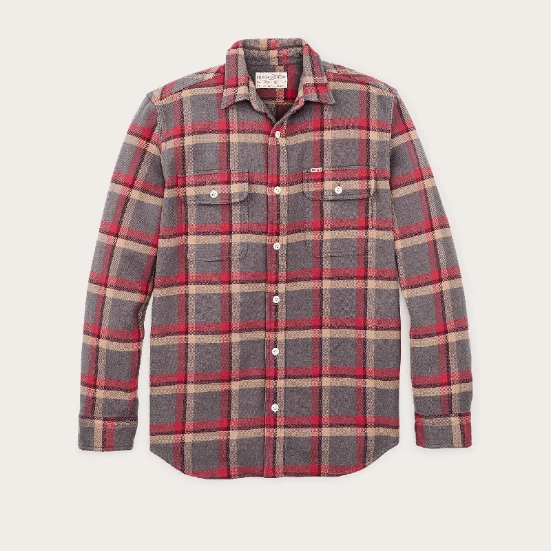 women's casual blouse -VINTAGE FLANNEL WORK SHIRT