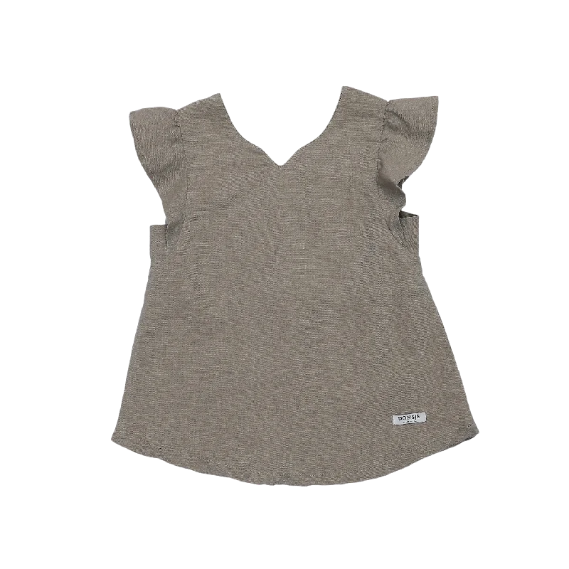 women's knitted sweater top -Luna Blouse | Olive Grey