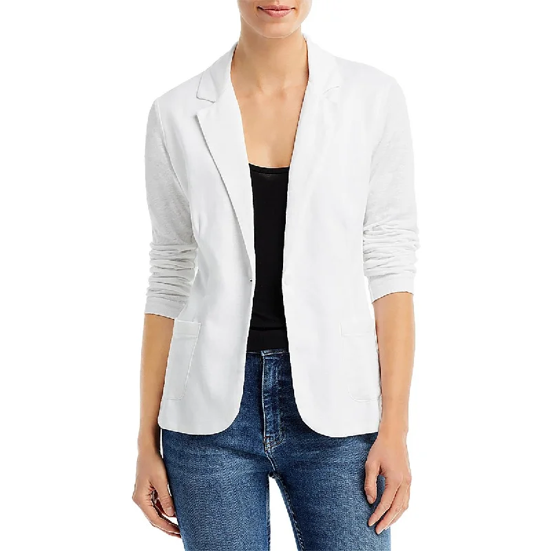 women's stylish blazer -Majestic Filatures Womens Stretch Long Sleeve One-Button Blazer