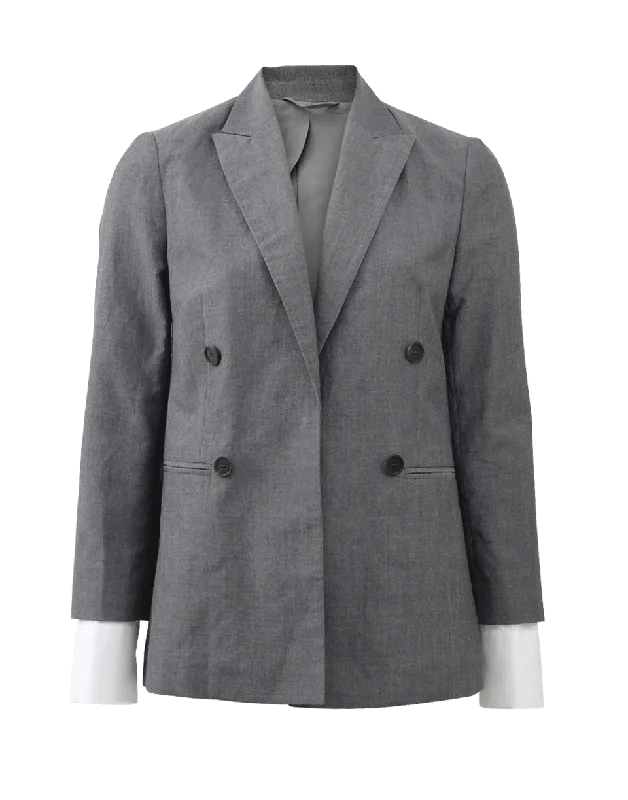 classic women's wool coat -Jacket With Removable Cuffs