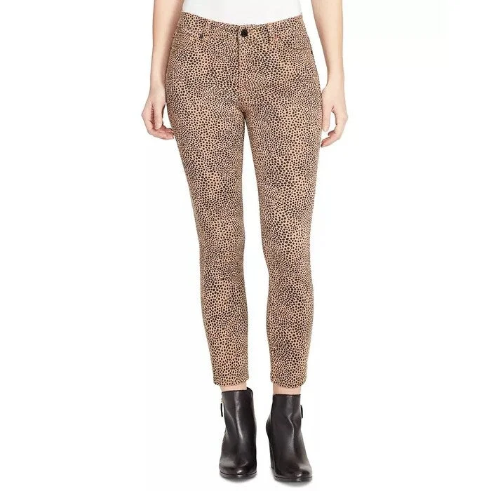 ladies' cropped denim pants -WILLIAM RAST Women's Perfect Animal Print Skinny Jeans Brown Size 24